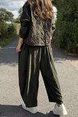 Cabbage Rose Cotton Quilted Jacket Deep Moss